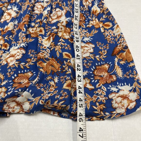 Japna Dress Womens XS Blue Floral Maxi Babydoll Tie Back Tiered Boho Hippie - Picture 6 of 11